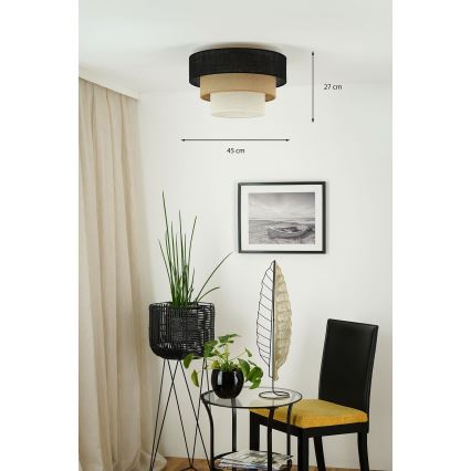 Brilagi - Plafondlamp ASPEN LUNETA 1xE27/15W/230V Ø 45 cm zwart/beige/crème