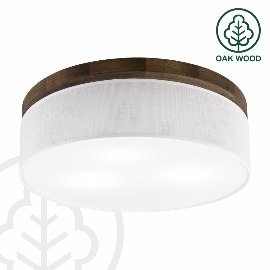 Brilagi - Plafondlamp BELLADONNA 3xE27/15W/230V diameter 50 cm wit/eiken