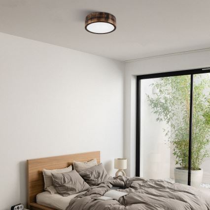 Brilagi - Plafondlamp CARVALHO SMOKEY 1xE27/60W/230V eiken Ø 27,5 cm