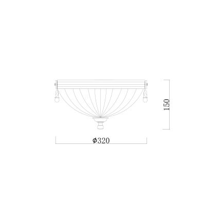 Brilagi - Plafondlamp CLASSIC 2xE27/60W/230V messing