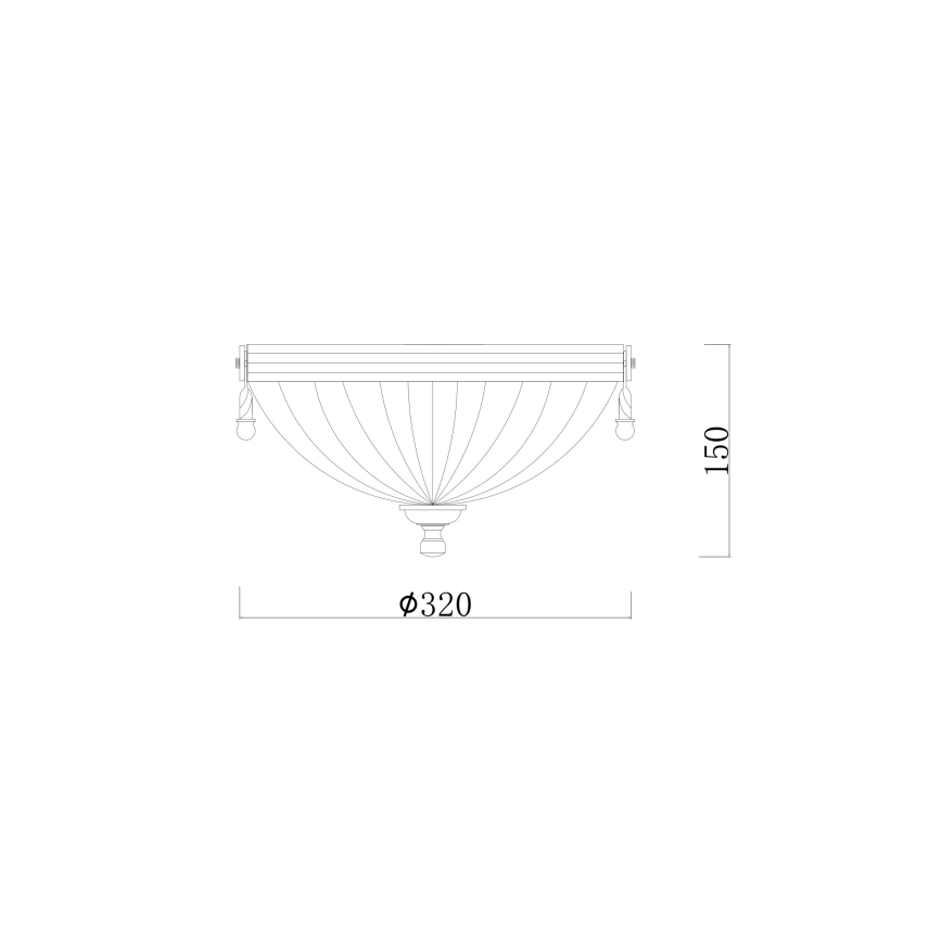 Brilagi - Plafondlamp CLASSIC 2xE27/60W/230V messing