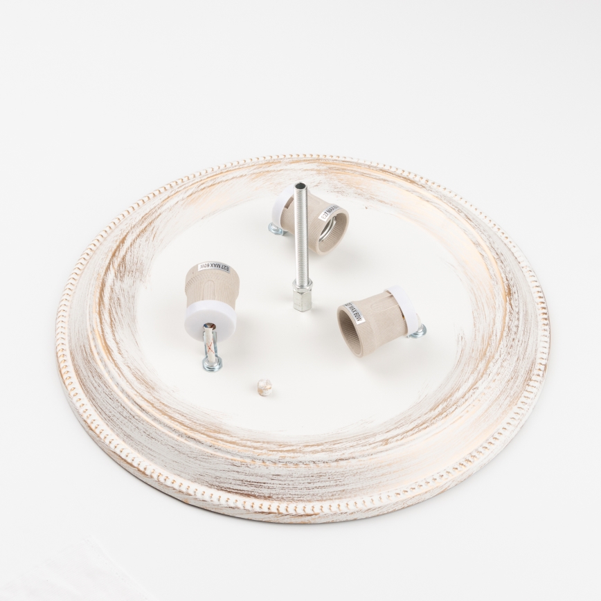 Brilagi - Plafondlamp CLASSIC 3xE27/60W/230V crème/patina