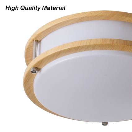 Brilagi - Plafondlamp ELARO 2xE27/40W/230V Ø 26 cm houtdecor