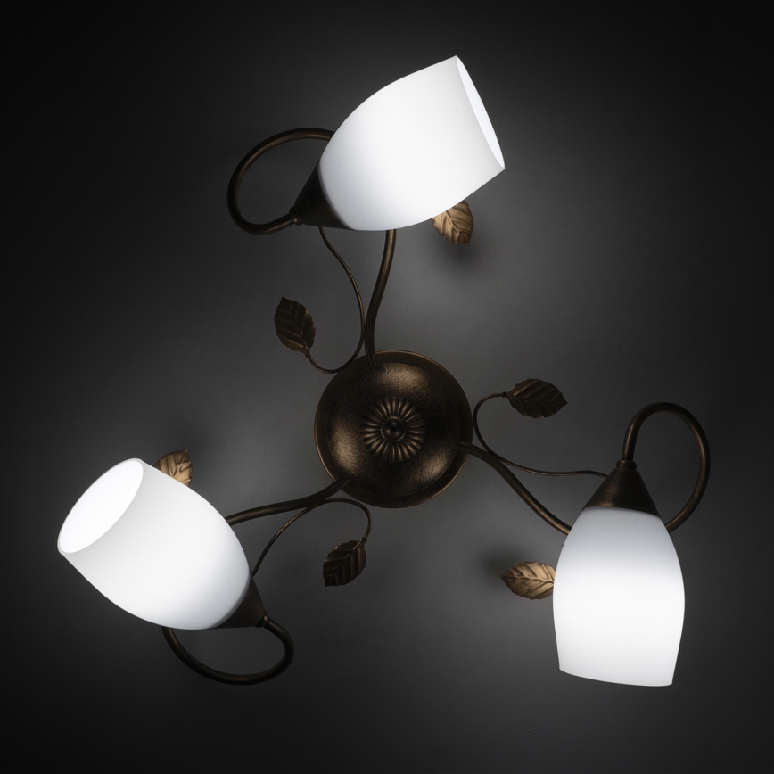 BRILAGI - Plafondlamp GRACE 3xE27/40W/230V Ø 53 cm patina/koper