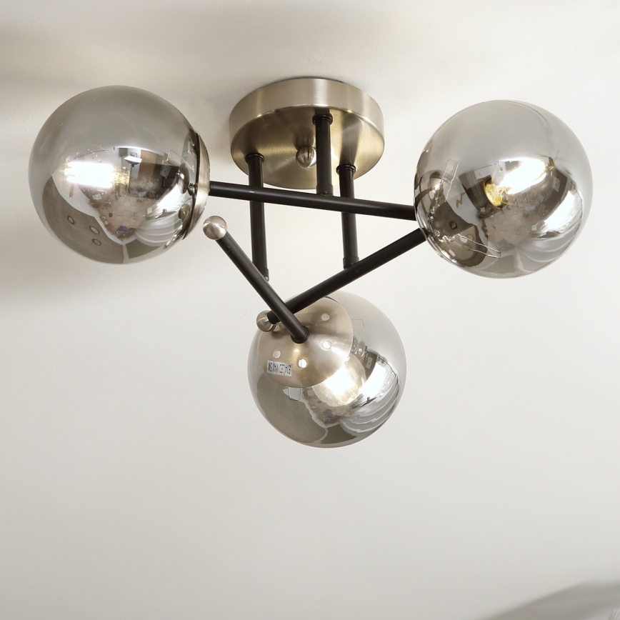 Brilagi - Plafondlamp MALIVA 3xE14/15W/230V mat chroom/rookglas