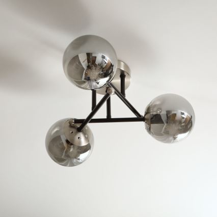 Brilagi - Plafondlamp MALIVA 3xE14/15W/230V mat chroom/rookglas