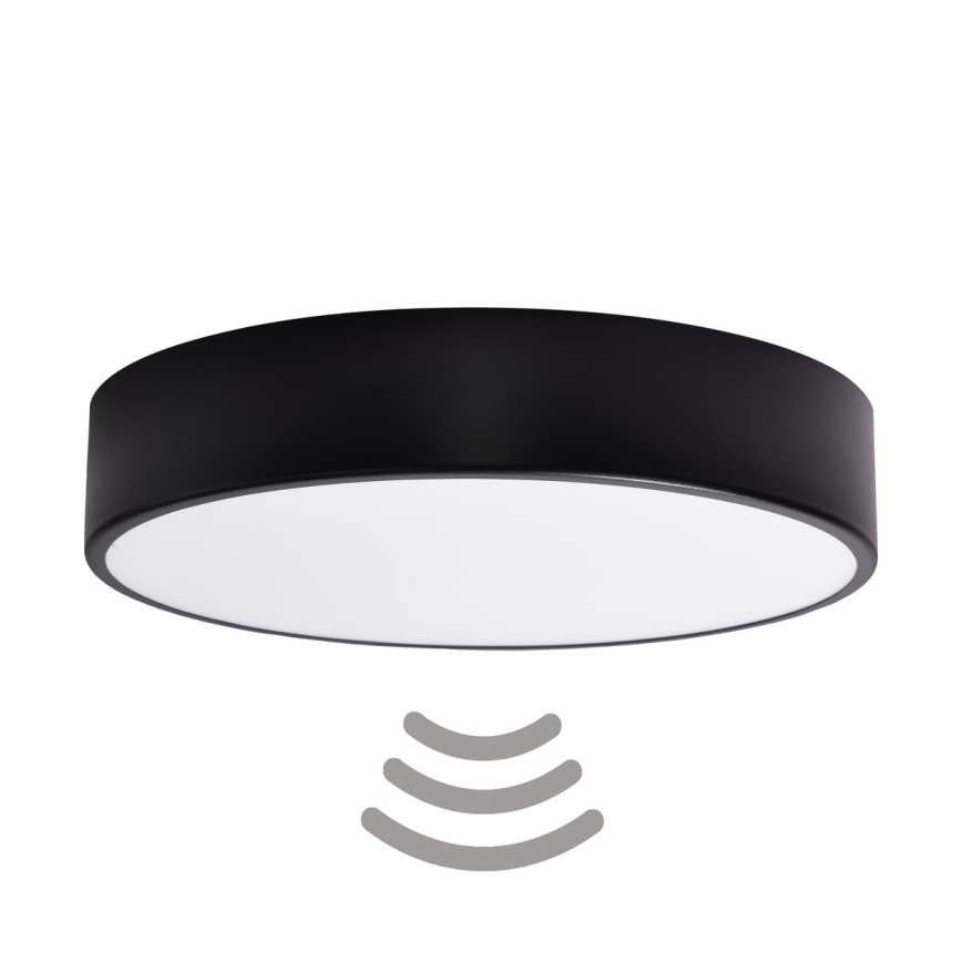 Brilagi - Plafondlamp met sensor CLARE 3xE27/40W/230V diameter 40 cm zwart