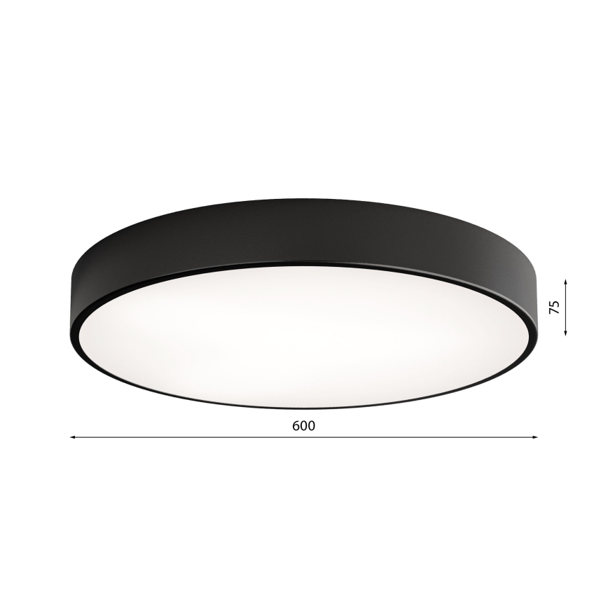 Brilagi - Plafondlamp met sensor CLARE 5xE27/40W/230V Ø 60 cm zwart