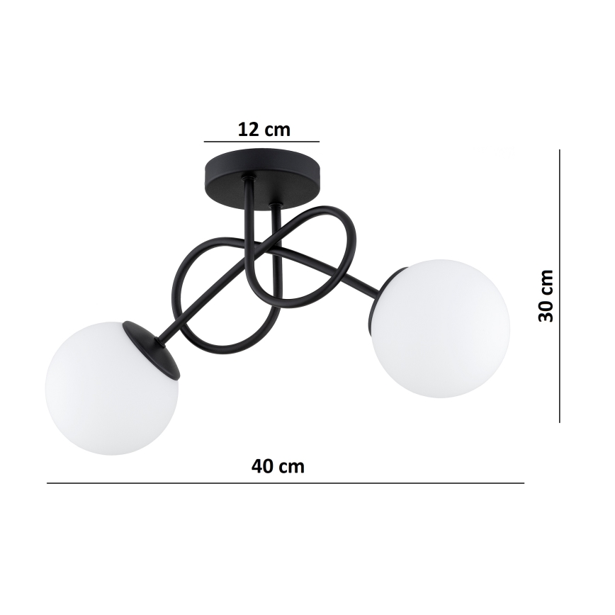 Brilagi - Plafondlamp MILO 2xE27/60W/230V zwart