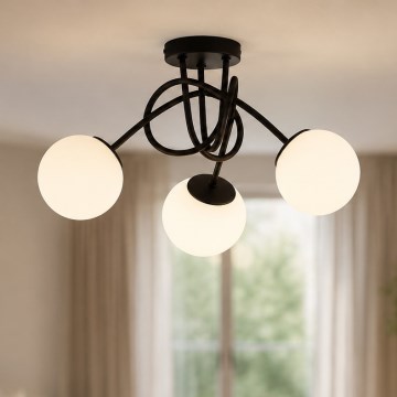 Brilagi - Plafondlamp MILO 3xE27/60W/230V zwart