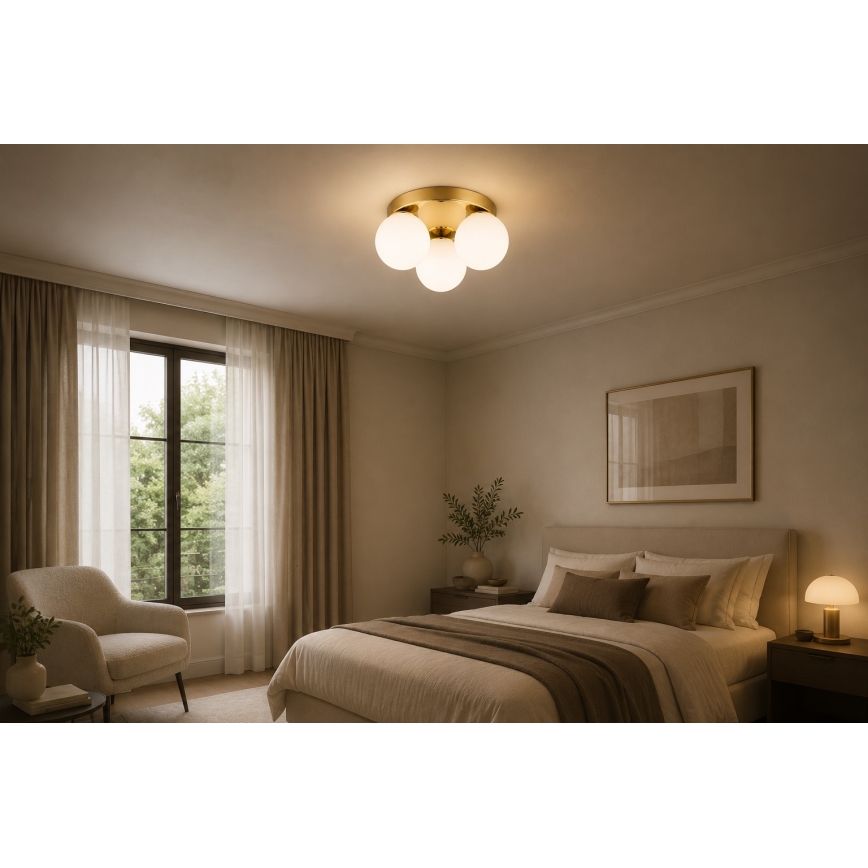 Brilagi - Plafondlamp MILO 3xE27/60W/230V Ø 35 cm goudkleurig