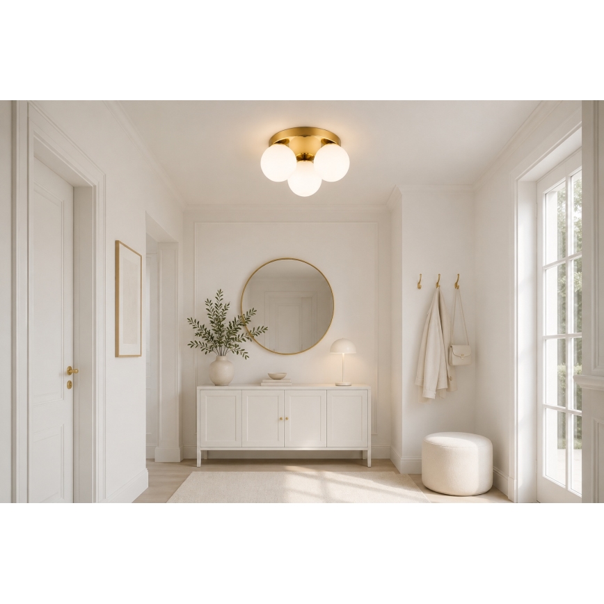 Brilagi - Plafondlamp MILO 3xE27/60W/230V Ø 35 cm goudkleurig