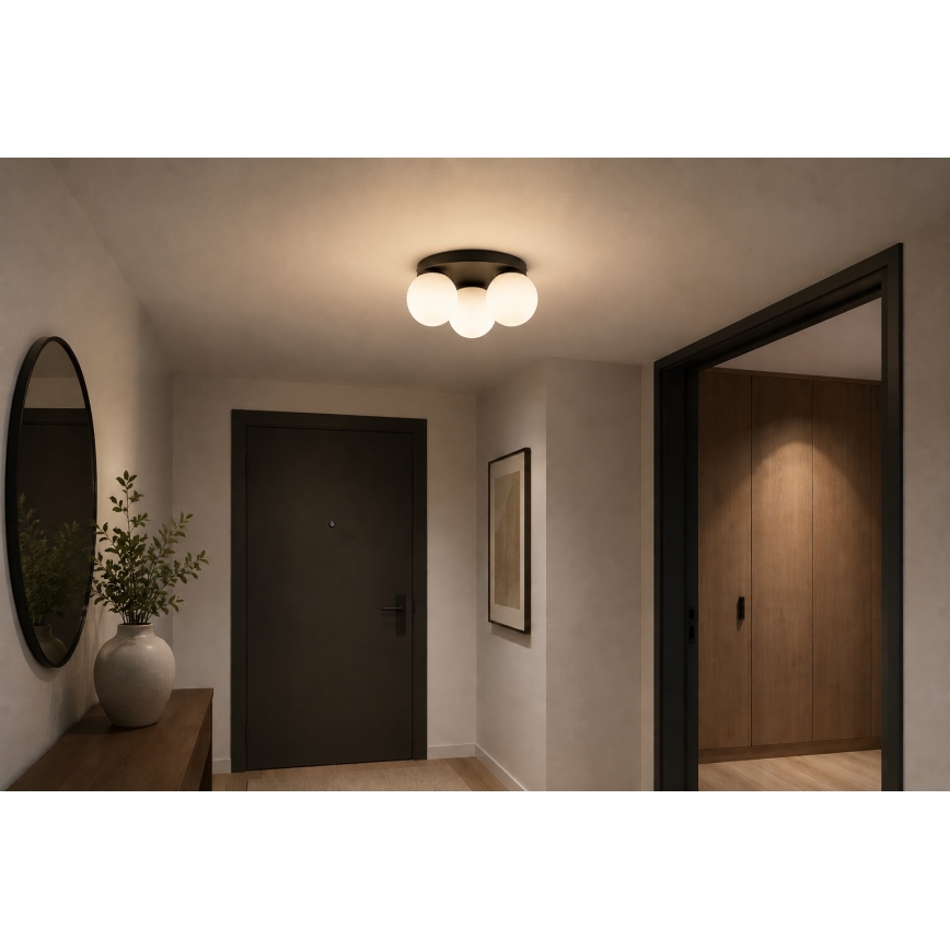 Brilagi - Plafondlamp MILO 3xE27/60W/230V Ø 35 cm zwart