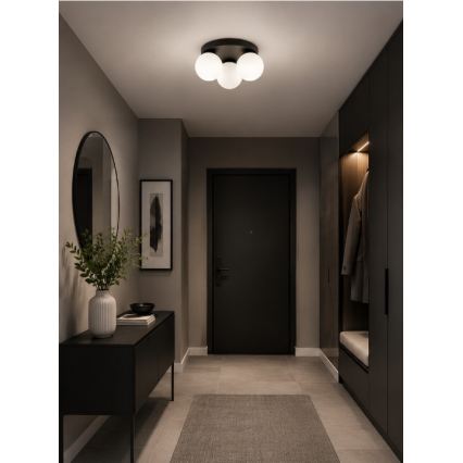 Brilagi - Plafondlamp MILO 3xE27/60W/230V Ø 35 cm zwart