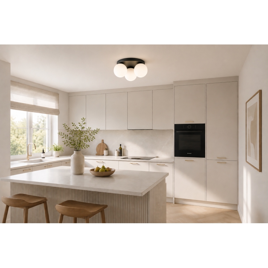 Brilagi - Plafondlamp MILO 3xE27/60W/230V Ø 35 cm zwart