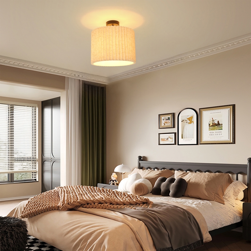 Brilagi - Plafondlamp NORDIC WAVE 1xE27/15W/230V Ø 32 cm linnen/zwart