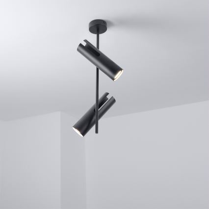 Brilagi - Plafondlamp op stang BRANCH 2xGU10/30W/230V zwart