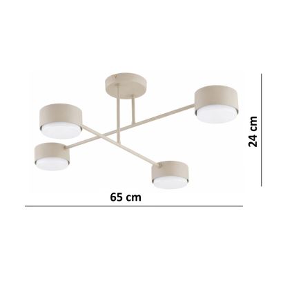 Brilagi - Plafondlamp (opbouw) 4xGX53/12W/230V zwart
