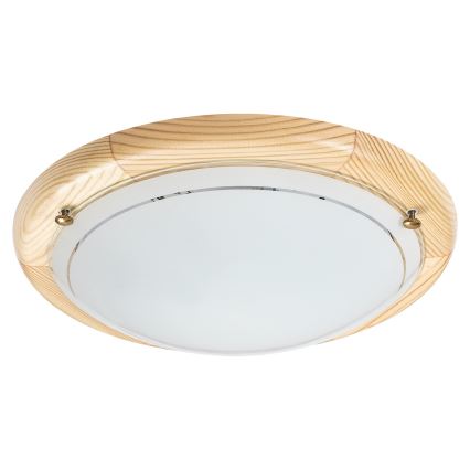 Brilagi - Plafondlamp ORBIS 1xE27/60W/230V Ø 30 cm dennenhout