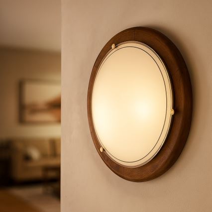 Brilagi - Plafondlamp ORBIS 1xE27/60W/230V Ø 30 cm van dennenhout