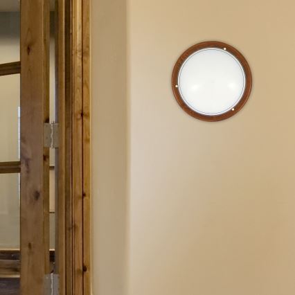 Brilagi - Plafondlamp ORBIS 1xE27/60W/230V Ø 30 cm van dennenhout