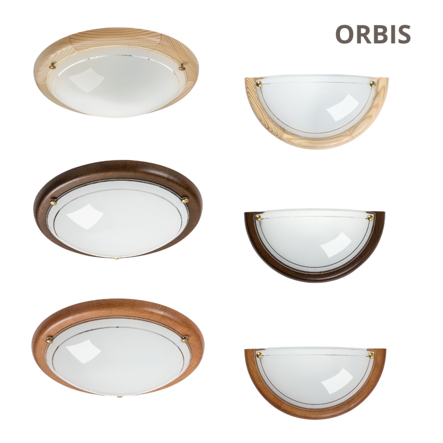 Brilagi - Plafondlamp ORBIS 1xE27/60W/230V Ø 30 cm van dennenhout