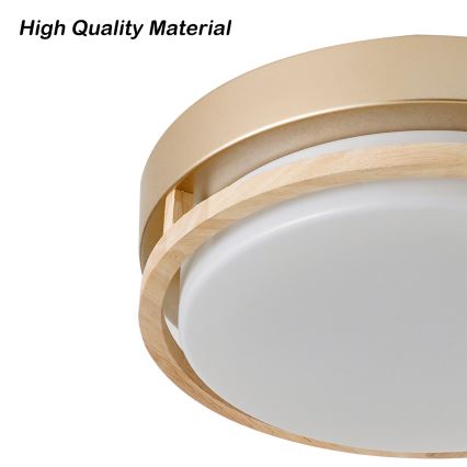 Brilagi - Plafondlamp ORINO 2xE27/40W/230V Ø 27 cm goud/eiken