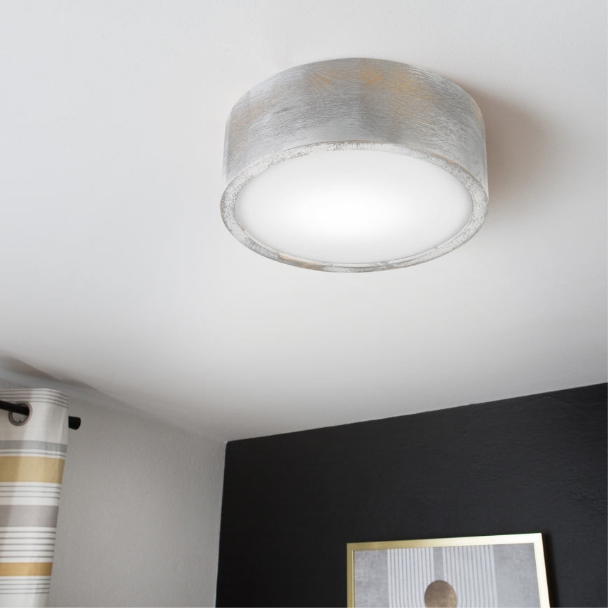 Brilagi - Plafondlamp PINO 1xE27/15W/230V grenen/zilver Ø 27,5 cm