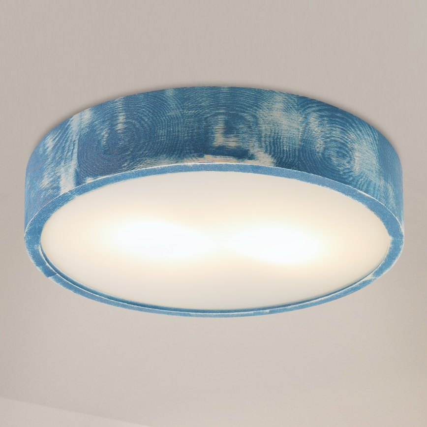 Brilagi - Plafondlamp PINO 2xE27/15W/230V grenen/blauw Ø 37,5 cm