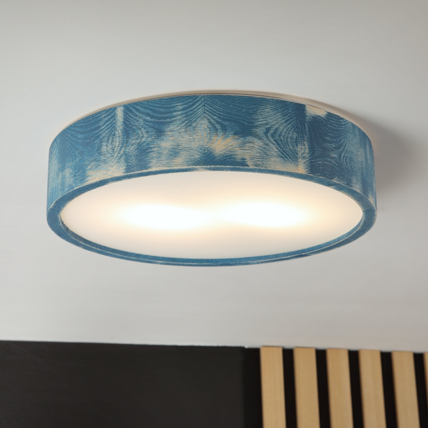 Brilagi - Plafondlamp PINO 2xE27/15W/230V grenen/blauw Ø 37,5 cm