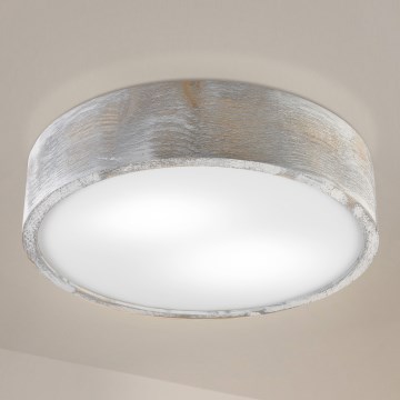 Brilagi - Plafondlamp PINO 2xE27/15W/230V grenen/zilver Ø 37,5 cm