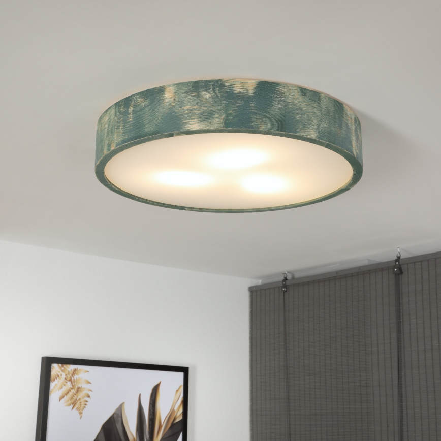 Brilagi - Plafondlamp PINO 3xE27/15W/230V grenen/groen Ø 47,5 cm