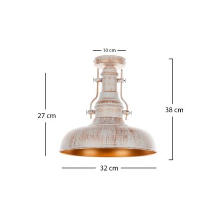 Brilagi - Plafondlamp PYRONIC 1xE27/40W/230V Ø 32 cm crème/patina
