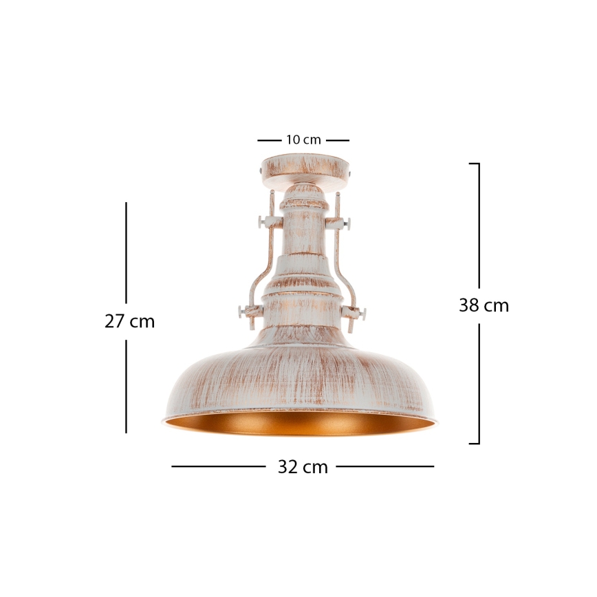 Brilagi - Plafondlamp PYRONIC 1xE27/40W/230V Ø 32 cm crème/patina