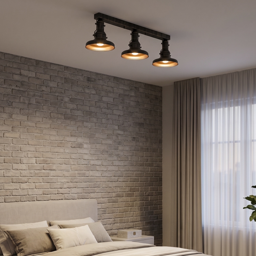 Brilagi - Plafondlamp PYRONIC 3xE27/40W/230V brons/patina