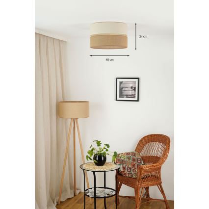 Brilagi - Plafondlamp ROYAL YUTE 1xE27/15W/230V Ø 40 cm beige/crème