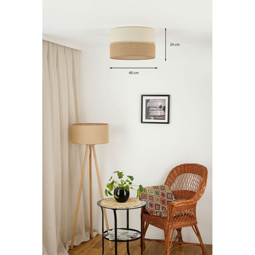 Brilagi - Plafondlamp ROYAL YUTE 1xE27/15W/230V Ø 40 cm beige/crème