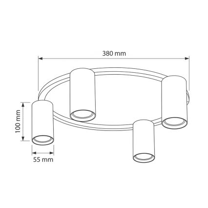 Brilagi - Plafondlamp SELE 4xGU10/30W/230V zwart