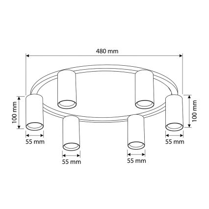 Brilagi - Plafondlamp SELE 6xGU10/30W/230V zwart
