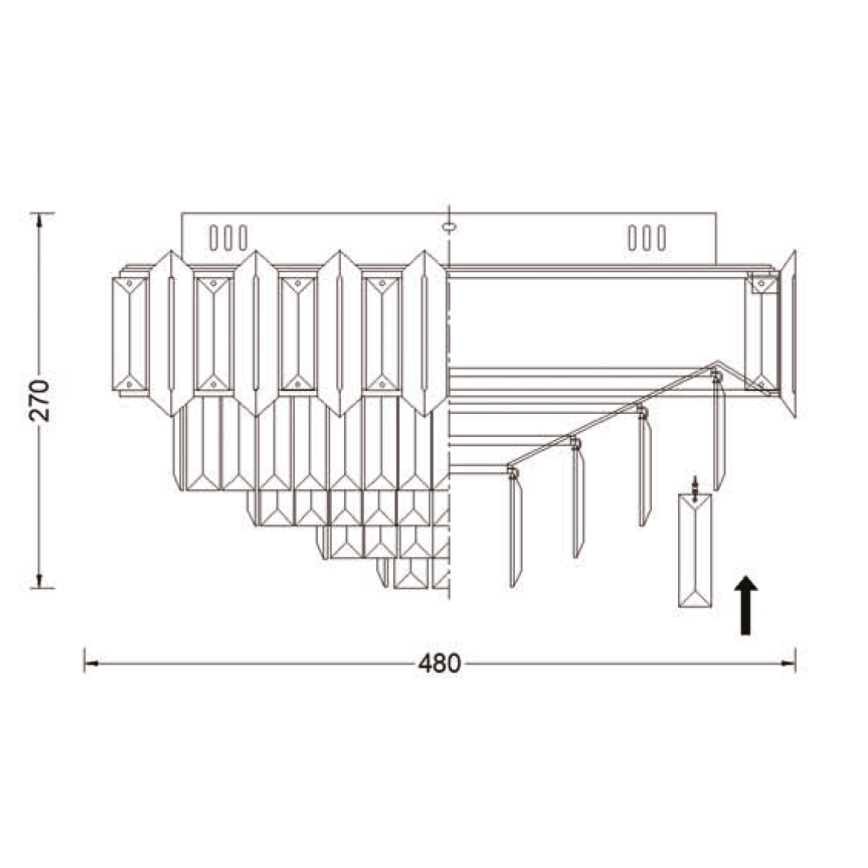 Brilagi - Plafondlamp SPECTRA 5xE14/40W/230V Ø 48 cm goudkleurig