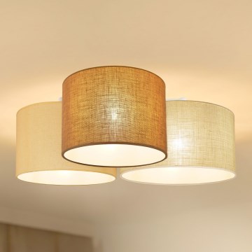 Brilagi - Plafondlamp SPIDER 3xE27/15W/230V beige/crème