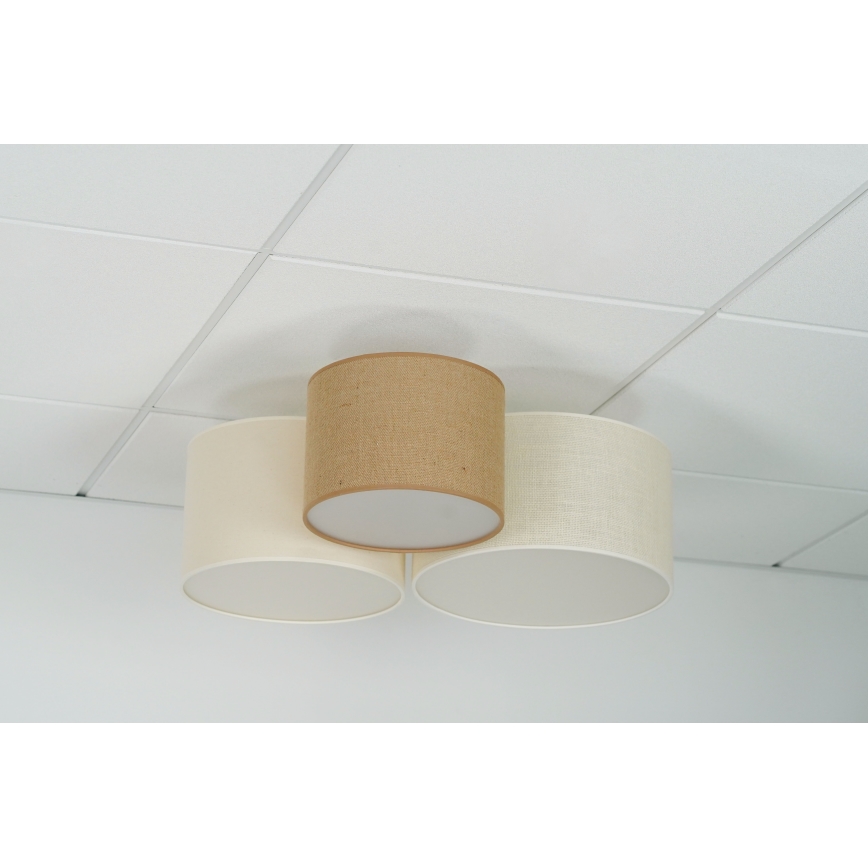Brilagi - Plafondlamp SPIDER 3xE27/15W/230V beige/crème
