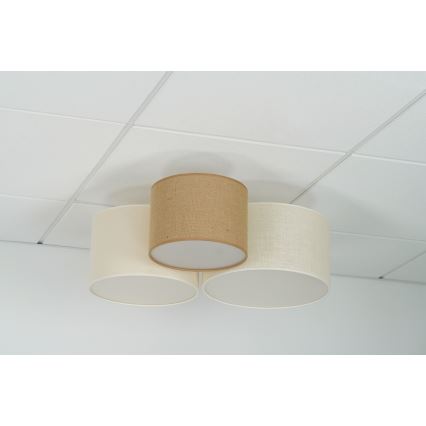 Brilagi - Plafondlamp SPIN 3xE27/15W/230V beige/crème