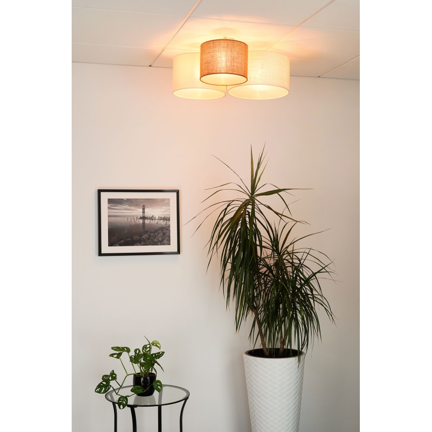 Brilagi - Plafondlamp SPIN 3xE27/15W/230V beige/crème