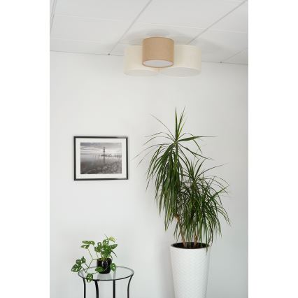 Brilagi - Plafondlamp SPIN 3xE27/15W/230V beige/crème