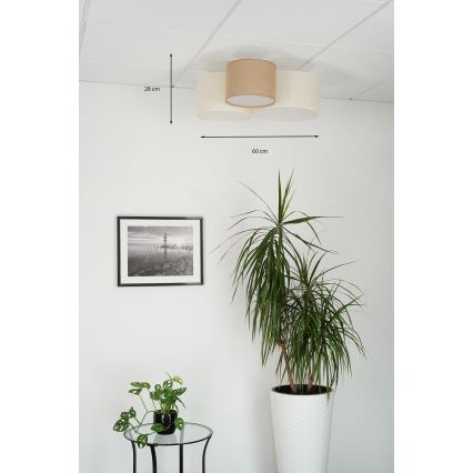 Brilagi - Plafondlamp SPIN 3xE27/15W/230V beige/crème