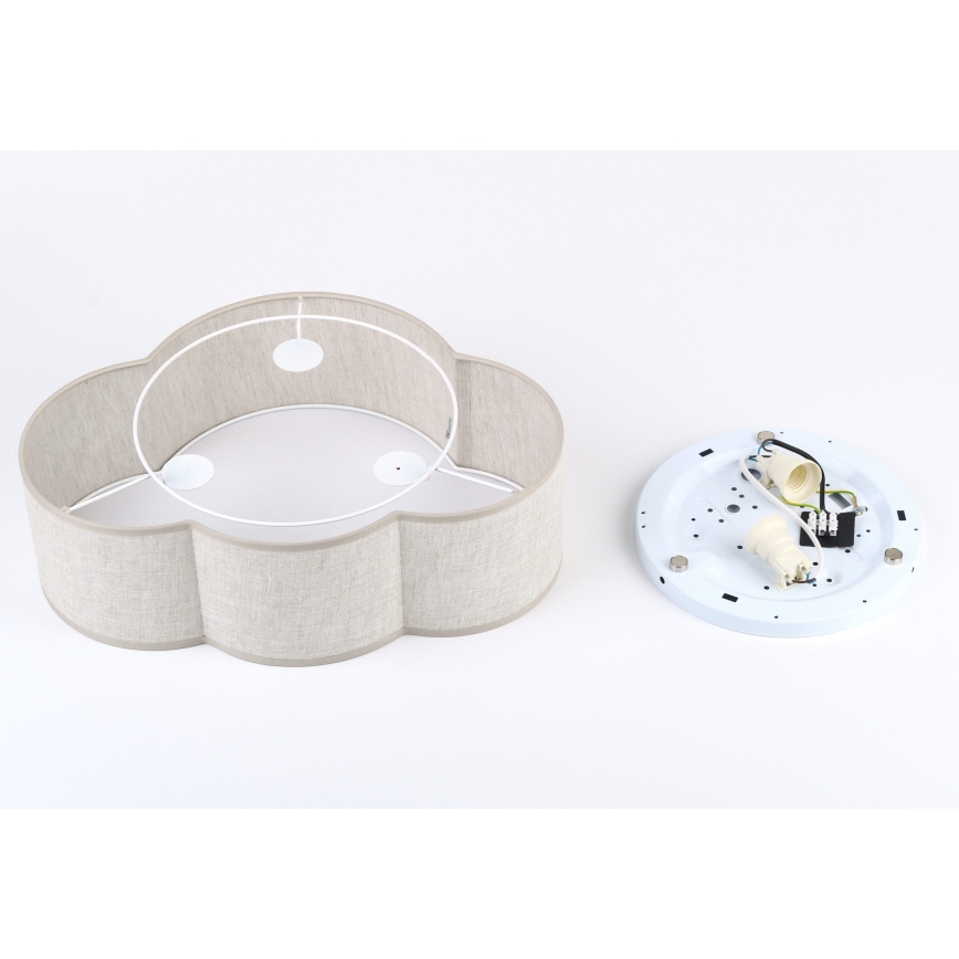 Brilagi - Plafondlamp voor kinderkamer NIMBUS LINEN 2xE27/15W/230V beige