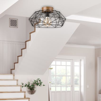 Brilagi - Plafondlamp WOODY BASKET 1xE27/60W/230V eiken