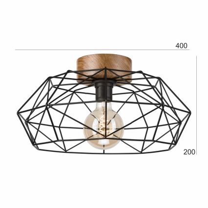Brilagi - Plafondlamp WOODY BASKET 1xE27/60W/230V eiken