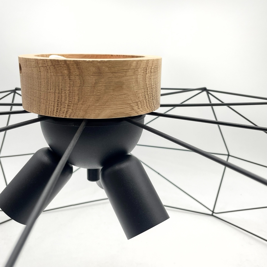 Brilagi - Plafondlamp WOODY BASKET 3xE27/60W/230V Ø 80 cm eiken